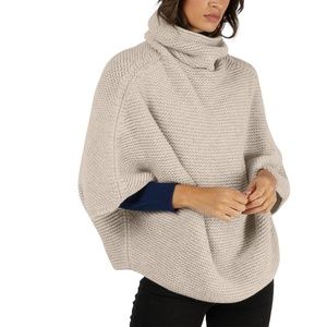 100% Cashmere Poncho - The Carla in Oatmeal, by Barna Cashmere